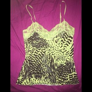 Animal print neon camisole